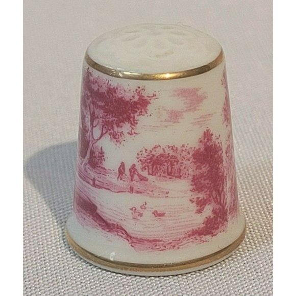 Vintage Porcelain Thimble by Kaiser West Germany Old Country Watermill - Picture 2 of 4